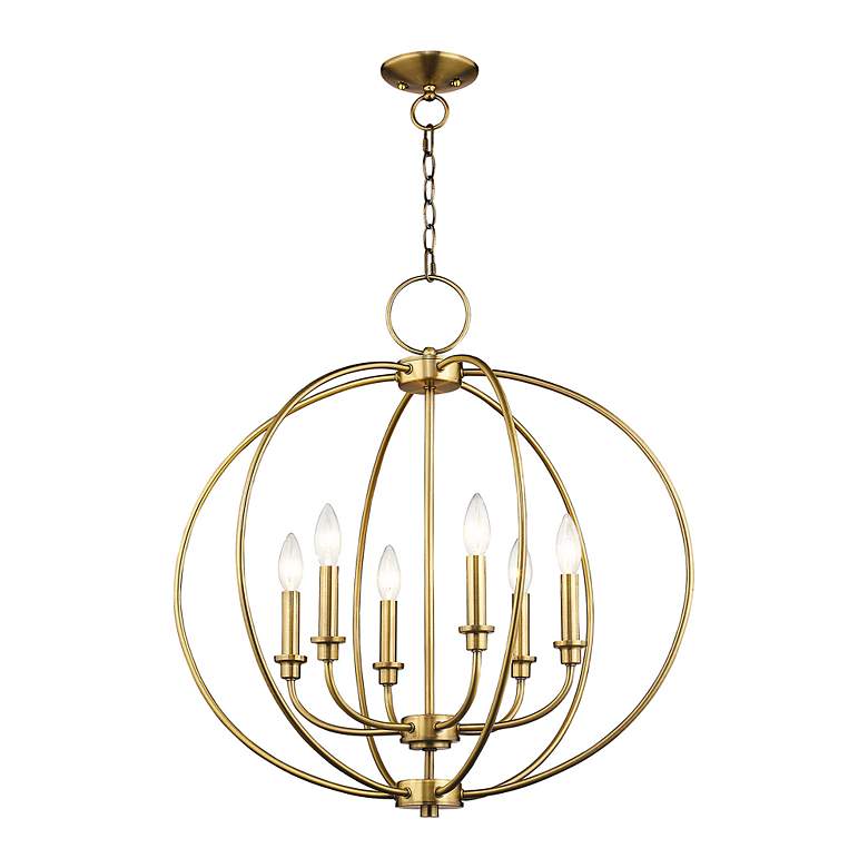 Image 5 6 Light Antique Brass Chandelier more views
