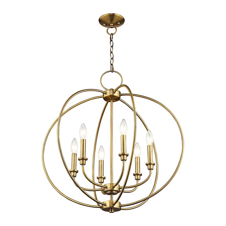 Image 6 6 Light Antique Brass Chandelier more views