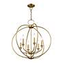 6_6 Light Antique Brass Chandelier more views