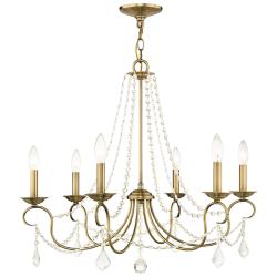 6 Light Antique Brass Chandelier