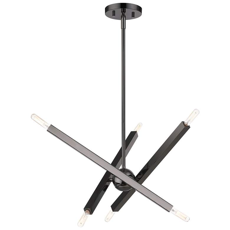 Image 1 6 Light Black Chrome Chandelier
