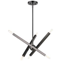 6 Light Black Chrome Chandelier