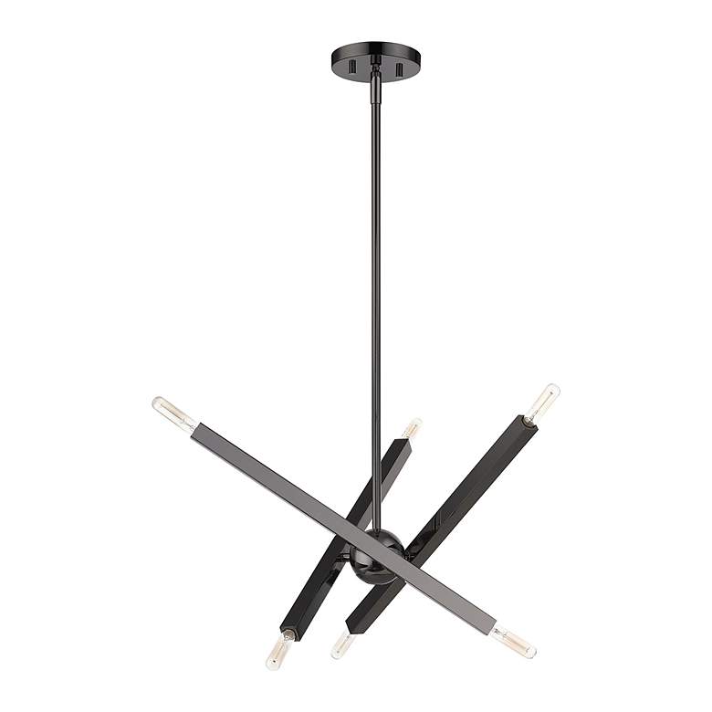 Image 4 6 Light Black Chrome Chandelier more views
