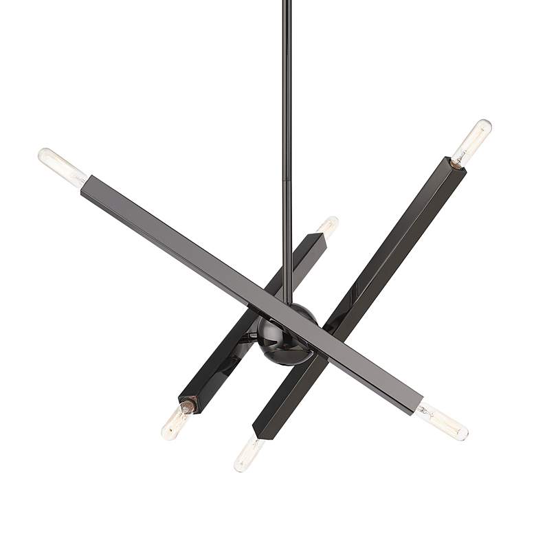 Image 5 6 Light Black Chrome Chandelier more views