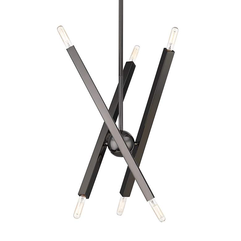 Image 6 6 Light Black Chrome Chandelier more views