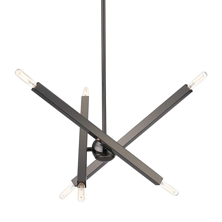 Image 7 6 Light Black Chrome Chandelier more views