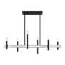 3_6 Light Black Large Linear Chandelier with Brushed Nickel Accents more views