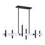 4_6 Light Black Large Linear Chandelier with Brushed Nickel Accents more views