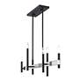 5_6 Light Black Large Linear Chandelier with Brushed Nickel Accents more views