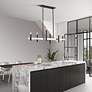 7_6 Light Black Large Linear Chandelier with Brushed Nickel Accents more views