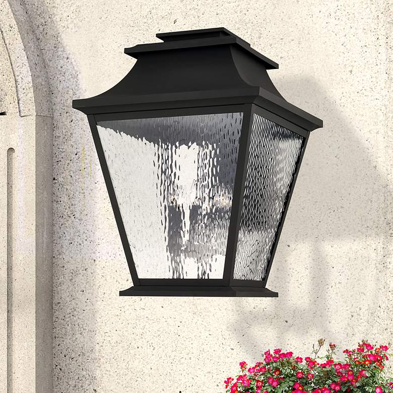 Image 1 6 Light Black Outdoor Wall Lantern