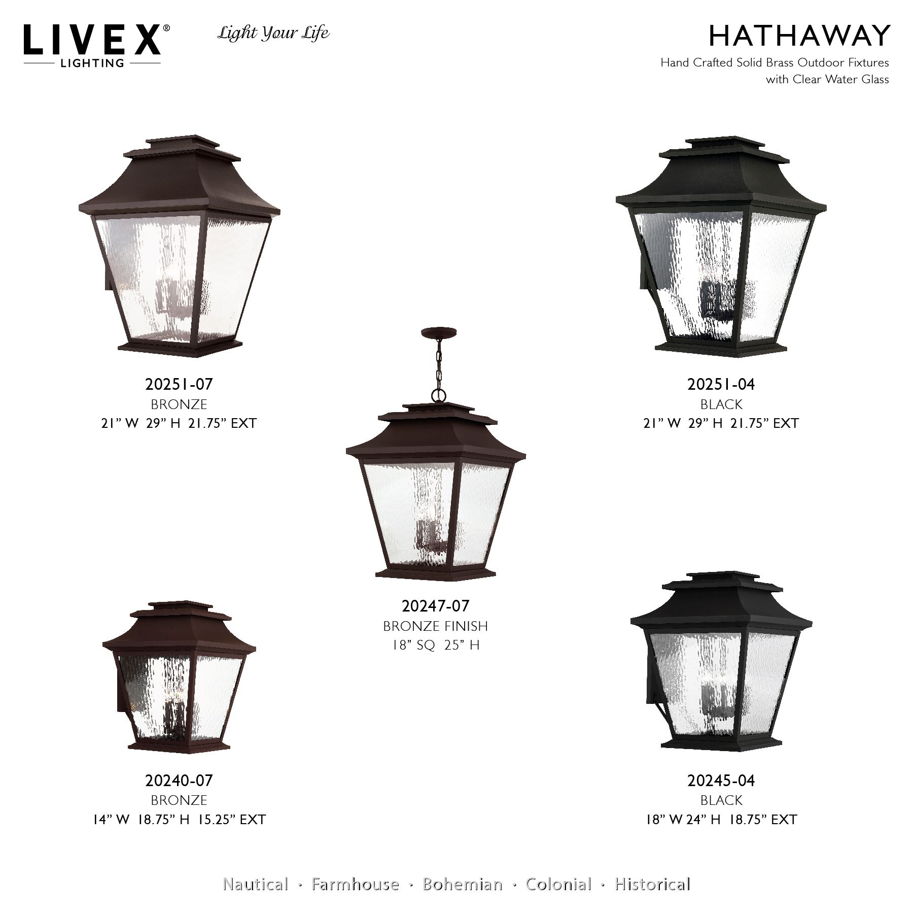 6 Light Black Outdoor Wall Lantern