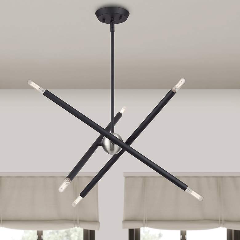 Image 1 6 Light Black Small Chandelier