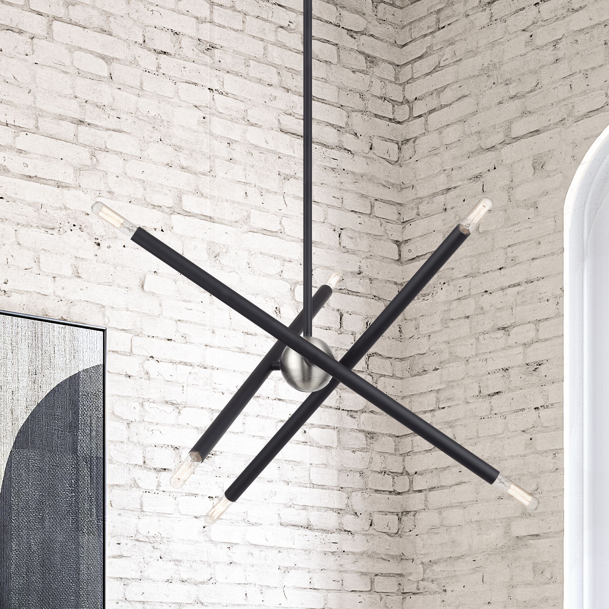 6 Light Black Small Chandelier