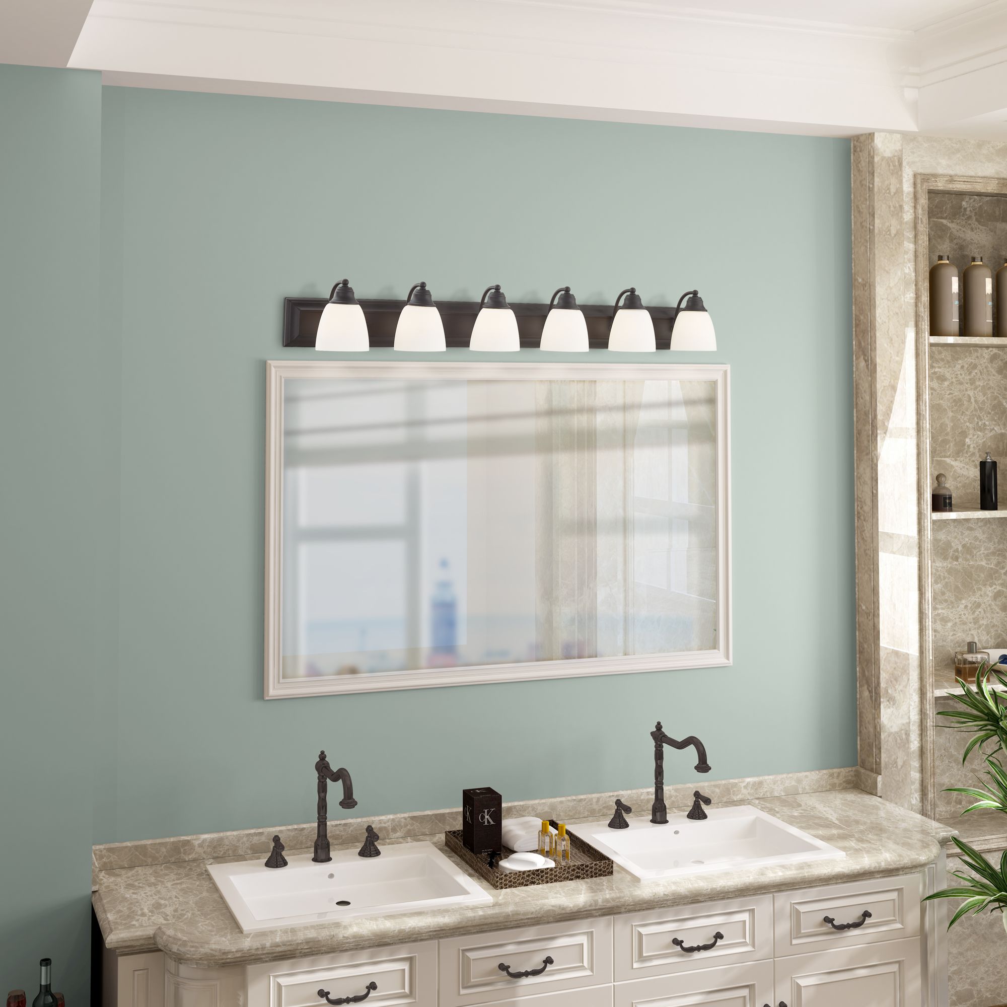 6 Light Bronze Bath Vanity