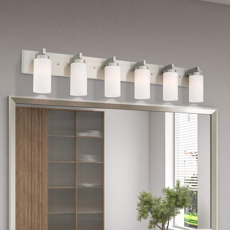 Image 1 6 Light Brushed Nickel Bath Vanity