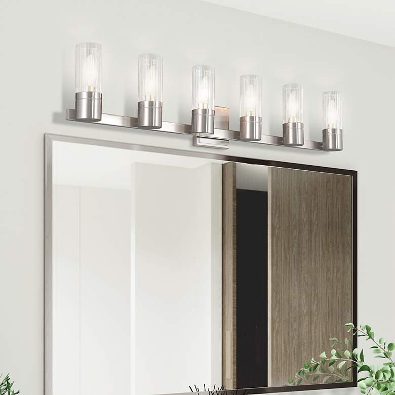 Image 7 6 Light Brushed Nickel Bath Vanity more views
