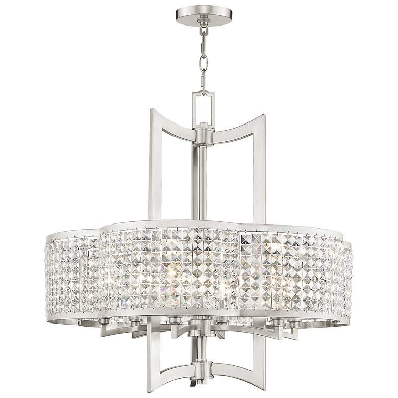 Image 2 6 Light Brushed Nickel Chandelier