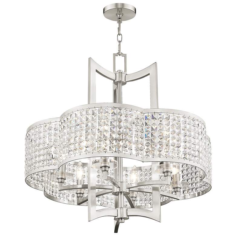 Image 5 6 Light Brushed Nickel Chandelier more views