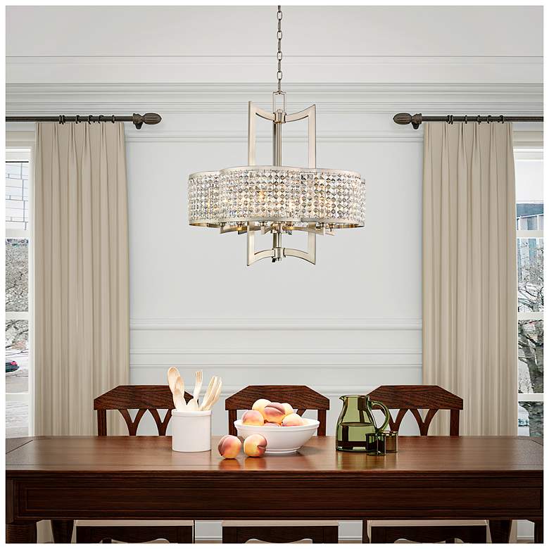 Image 6 6 Light Brushed Nickel Chandelier more views