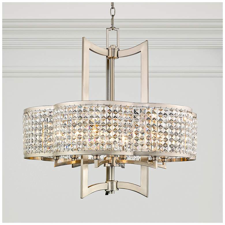 Image 7 6 Light Brushed Nickel Chandelier more views