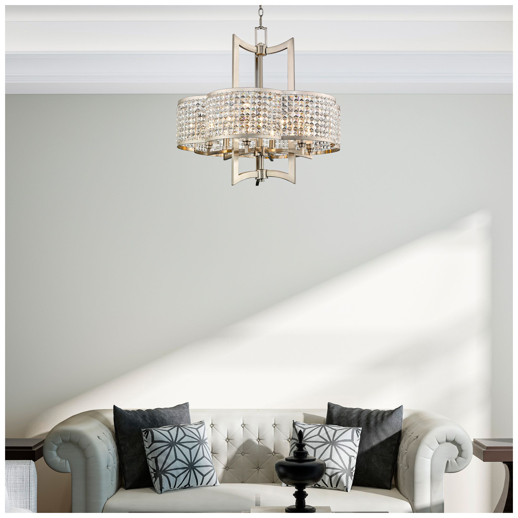 6 Light Brushed Nickel Chandelier
