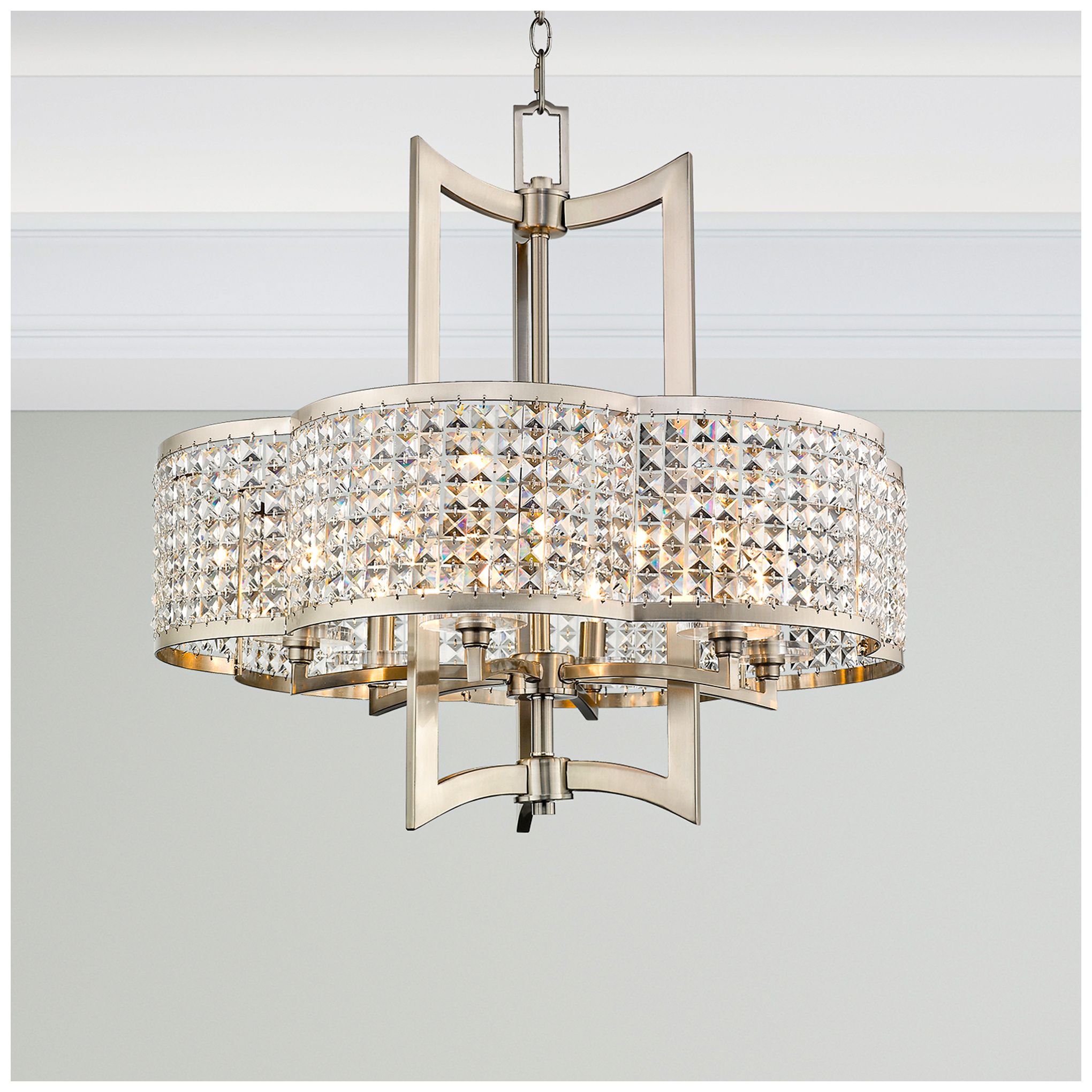 6 Light Brushed Nickel Chandelier
