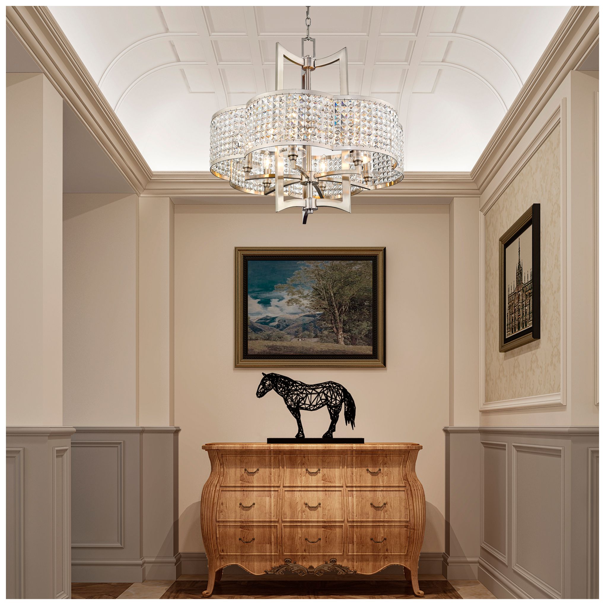 6 Light Brushed Nickel Chandelier