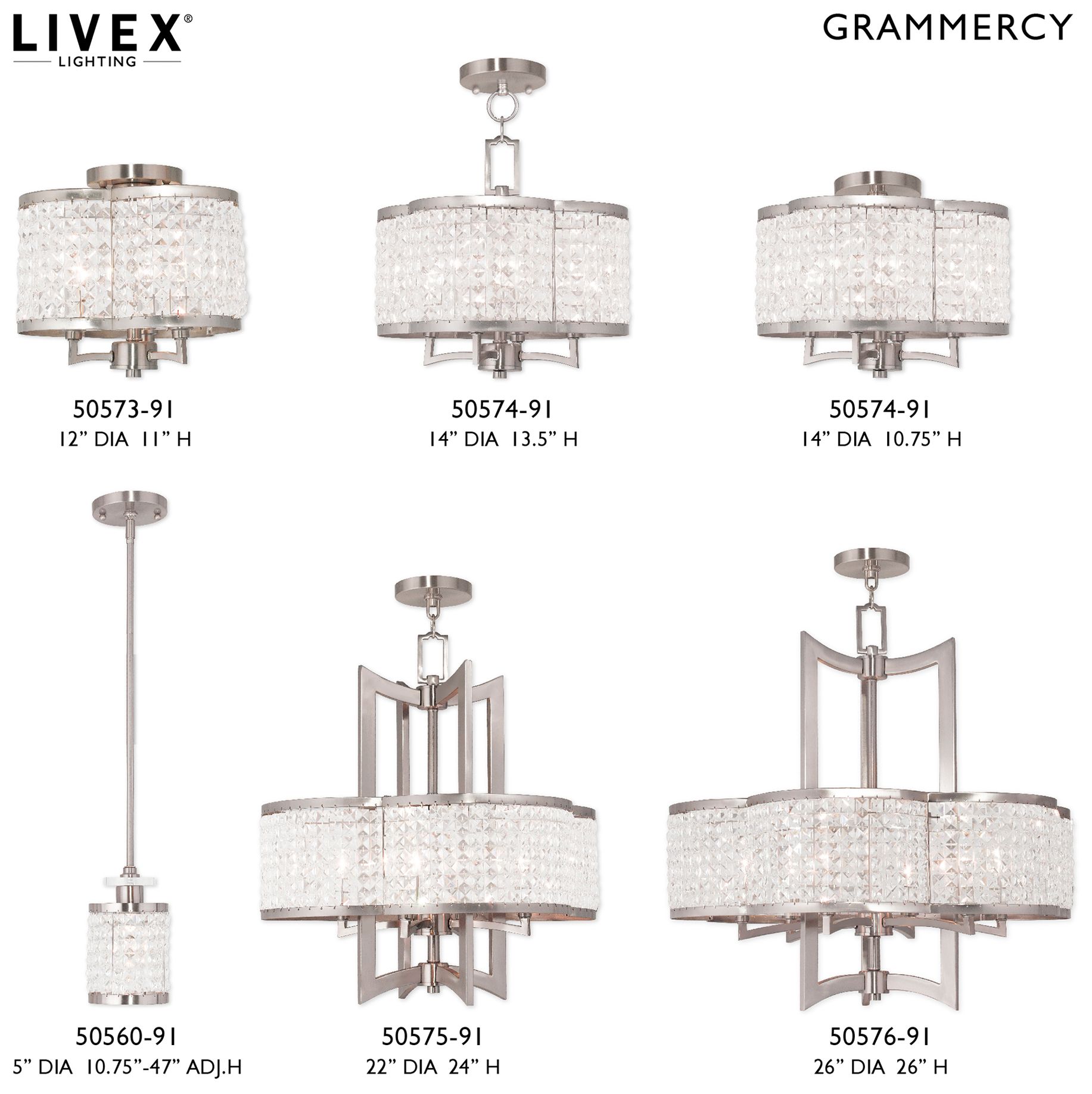 6 Light Brushed Nickel Chandelier