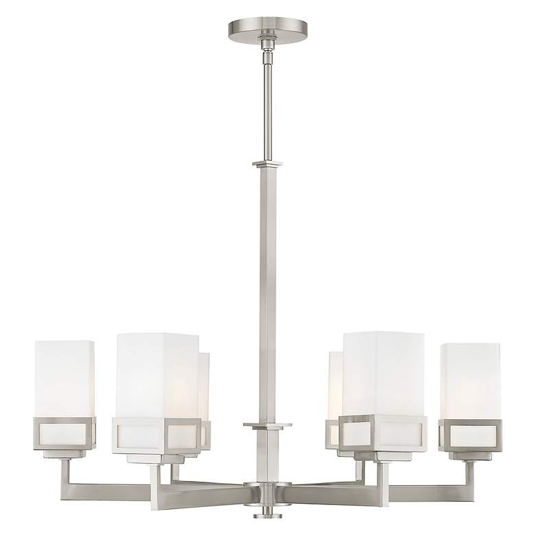 Image 3 6 Light Brushed Nickel Chandelier more views