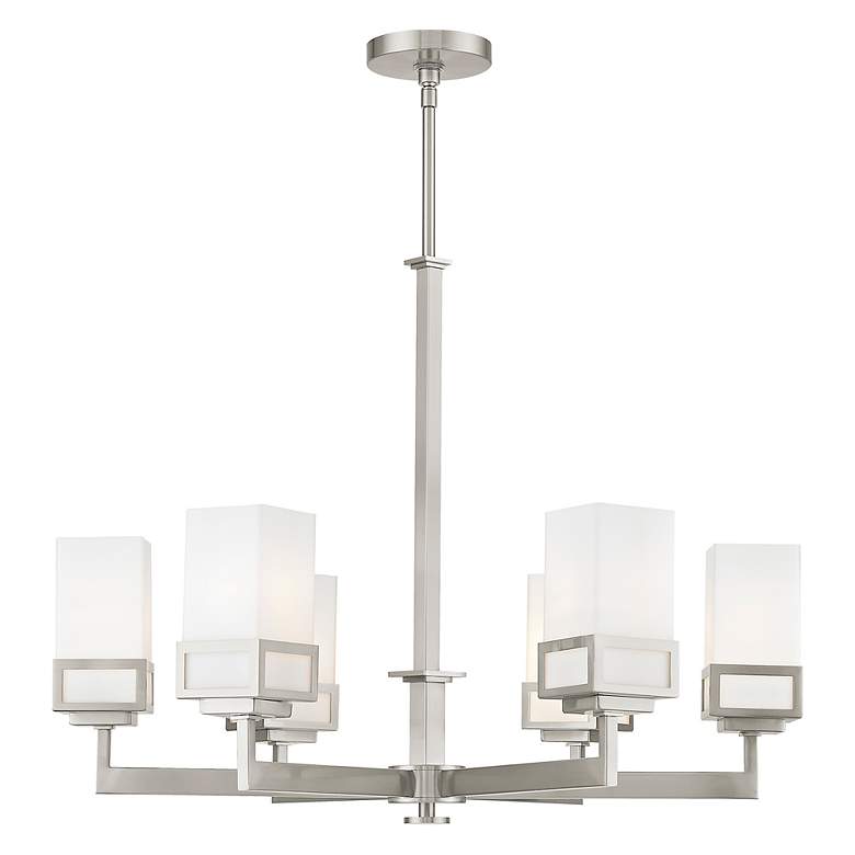 Image 5 6 Light Brushed Nickel Chandelier more views