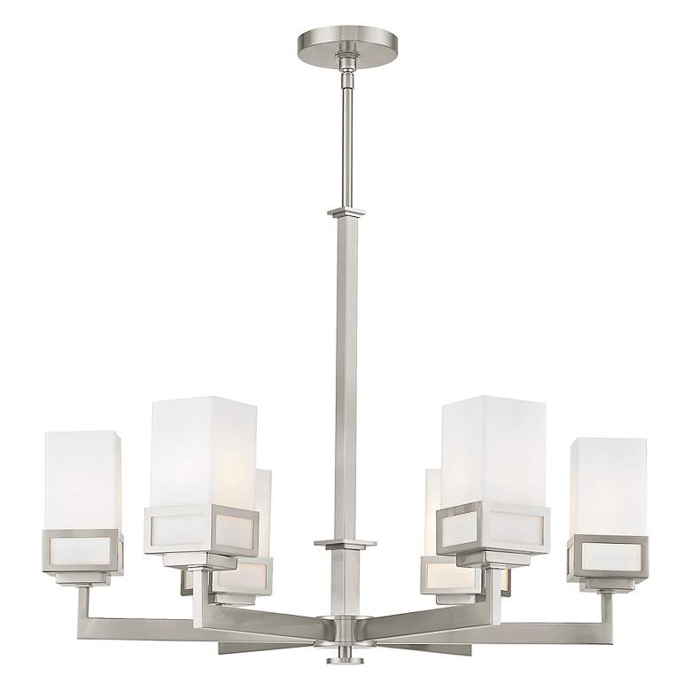 Image 6 6 Light Brushed Nickel Chandelier more views