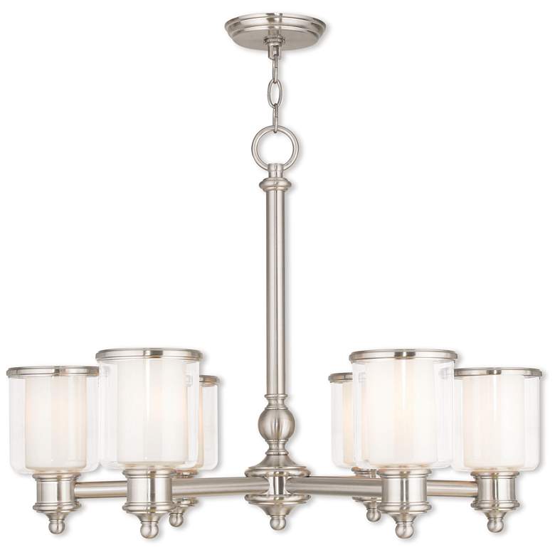 Image 2 6 Light Brushed Nickel Chandelier