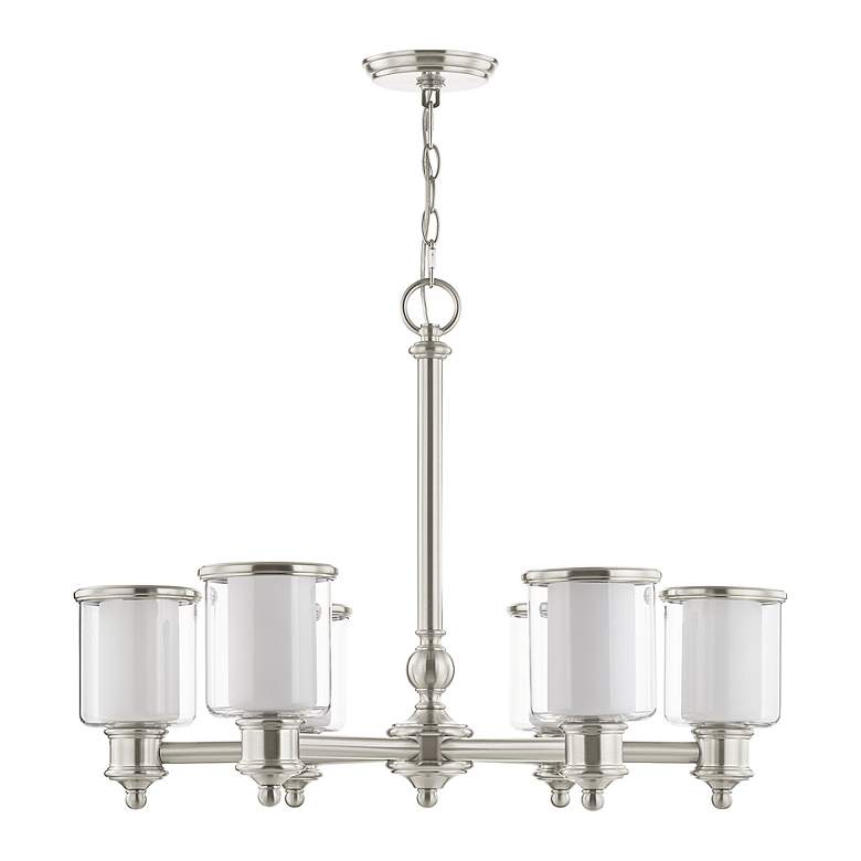 Image 3 6 Light Brushed Nickel Chandelier more views