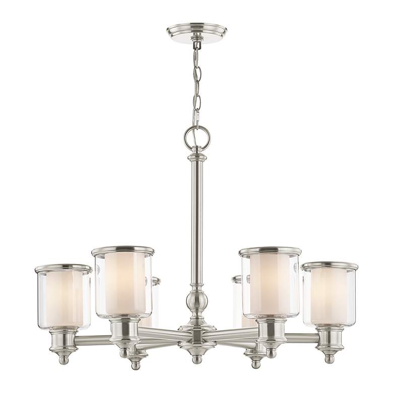 Image 4 6 Light Brushed Nickel Chandelier more views