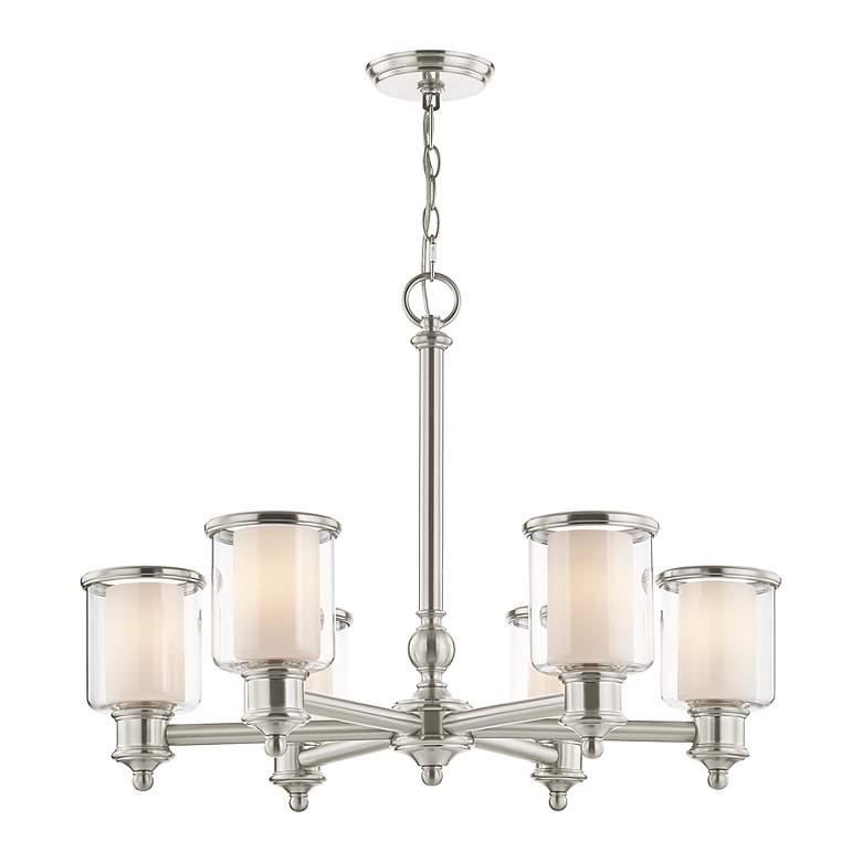 Image 5 6 Light Brushed Nickel Chandelier more views