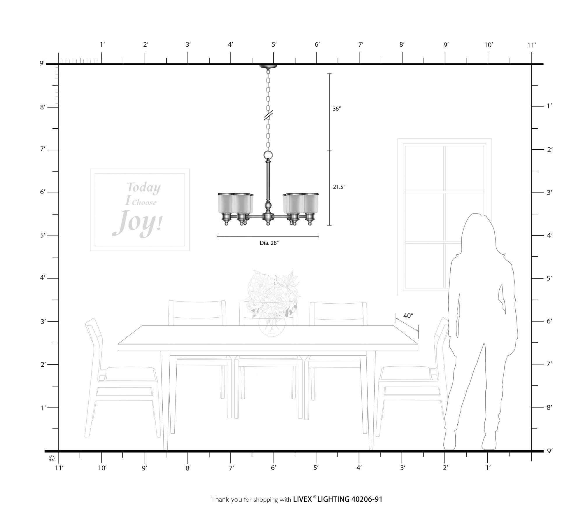 6 Light Brushed Nickel Chandelier