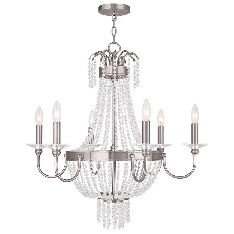 Image 2 6 Light Brushed Nickel Chandelier