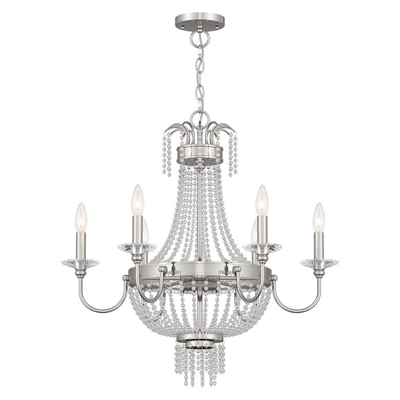 Image 3 6 Light Brushed Nickel Chandelier more views
