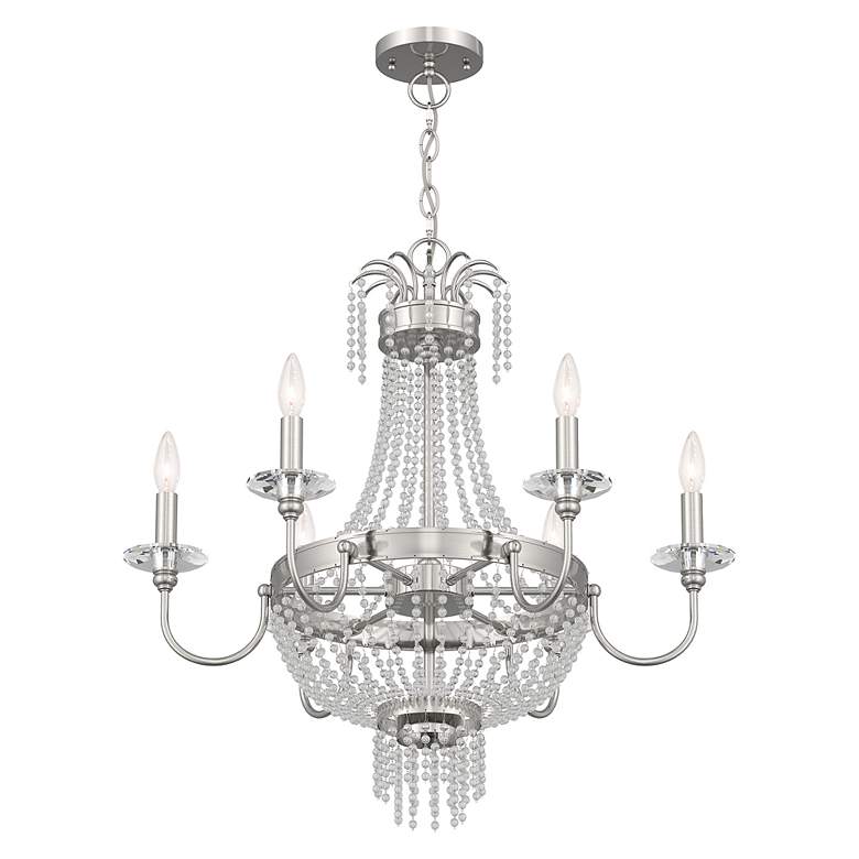 Image 4 6 Light Brushed Nickel Chandelier more views