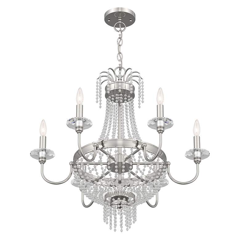 Image 5 6 Light Brushed Nickel Chandelier more views