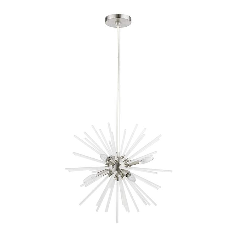 Image 3 6 Light Brushed Nickel Pendant Chandelier more views