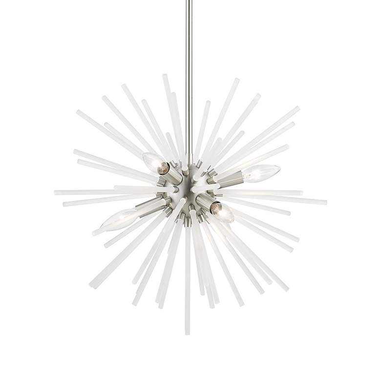 Image 4 6 Light Brushed Nickel Pendant Chandelier more views