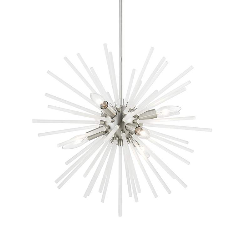 Image 5 6 Light Brushed Nickel Pendant Chandelier more views