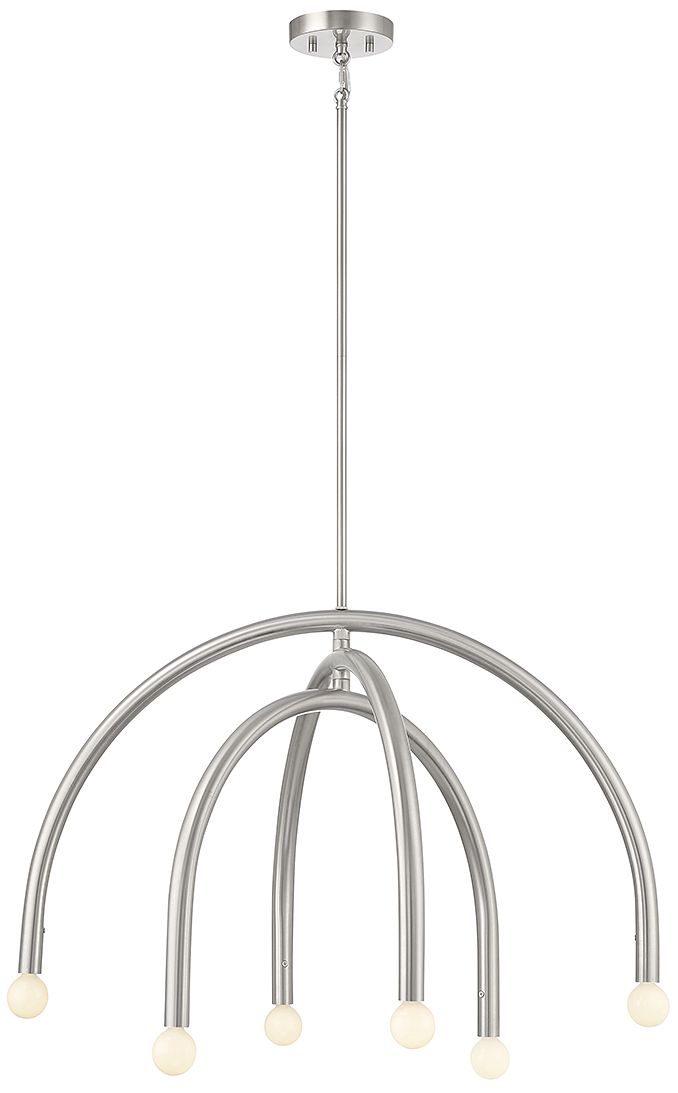 Thumbnail1 of 6-Light Chandelier in Brushed Nickel