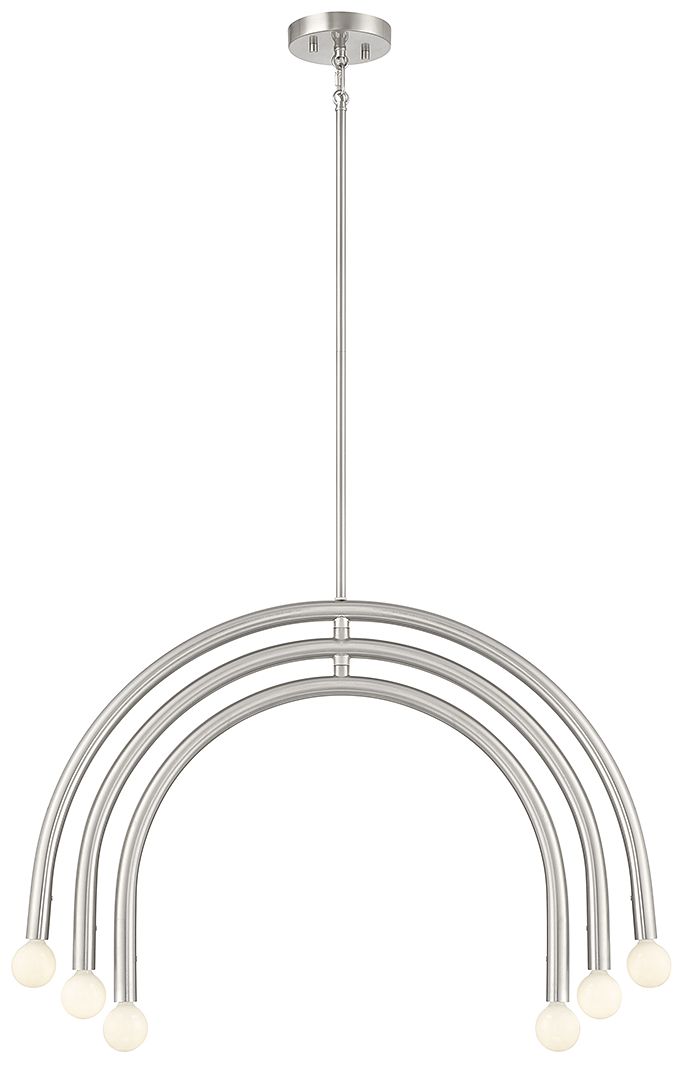 Thumbnail2 of 6-Light Chandelier in Brushed Nickel more views