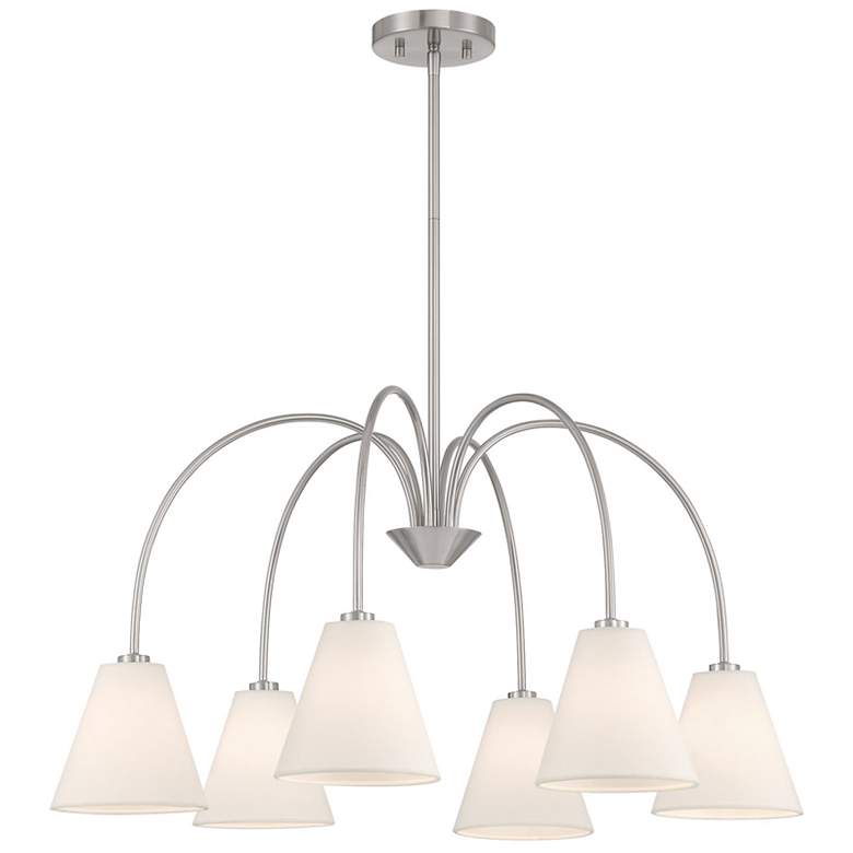 Image 1 6-Light Chandelier in Brushed Nickel