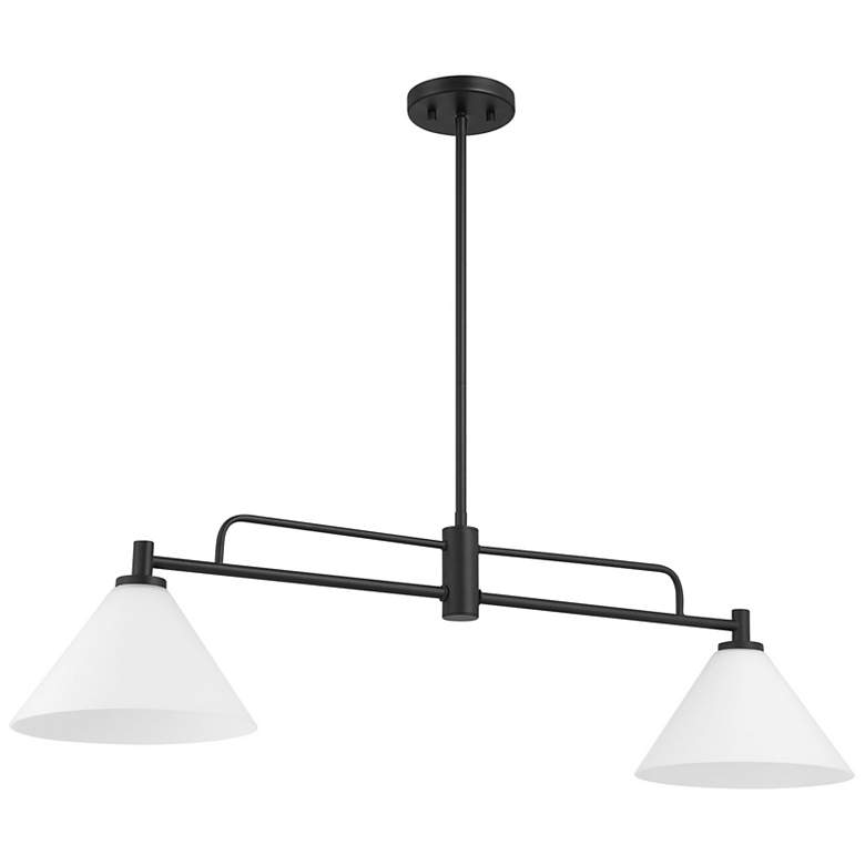 Image 2 6-Light Chandelier in Matte Black and Natural Brass more views