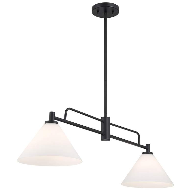 Image 4 6-Light Chandelier in Matte Black and Natural Brass more views