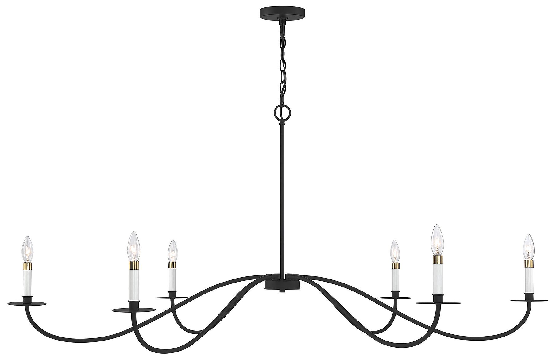 6-Light Chandelier in Matte Black